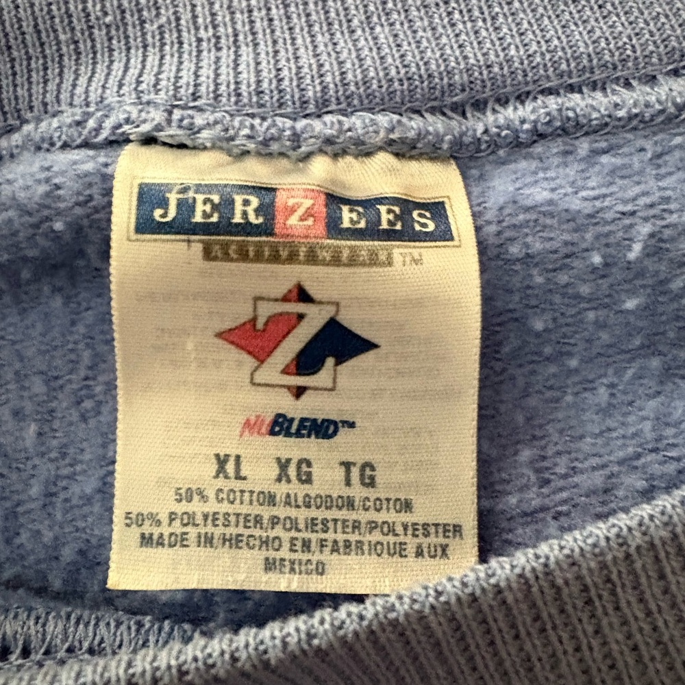 Vintage Light Periwinkle Blue Southwestern Kokopelli Embroidered Sweatshirt - Picture 7 of 9